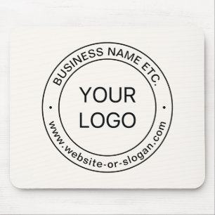 Easy Logo Replacement & Editable Text   Off White Mouse Mat