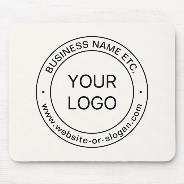 Easy Logo Replacement & Editable Text | Off White Mouse Mat (Front)