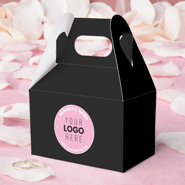 Easy Logo Replacement & Editable Text | Pink/DIY Favour Box (Wedding)