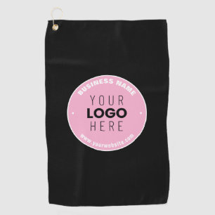 Easy Logo Replacement & Editable Text   Pink/DIY Golf Towel