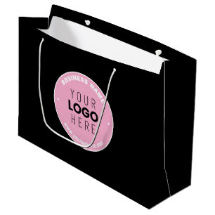 Easy Logo Replacement & Editable Text Pink/DIY Large Gift Bag