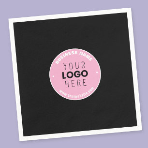 Easy Logo Replacement & Editable Text   Pink/DIY Napkin