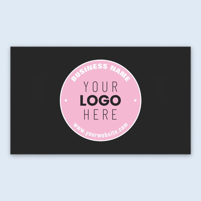 Easy Logo Replacement & Editable Text | Pink/DIY Rectangular Sticker (Creator Uploaded)