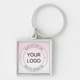 Easy Logo Replacement & Editable Text Pink Ombre Key Ring
