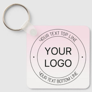Easy Logo Replacement & Editable Text Pink Ombre Key Ring