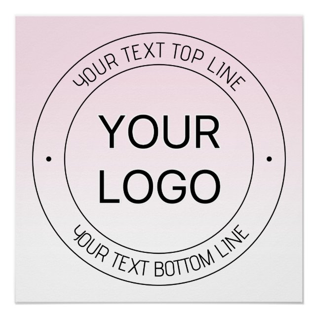 Easy Logo Replacement & Editable Text Pink Ombre Poster (Front)