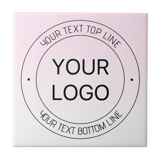 Easy Logo Replacement & Editable Text Pink Ombre Tile (Front)