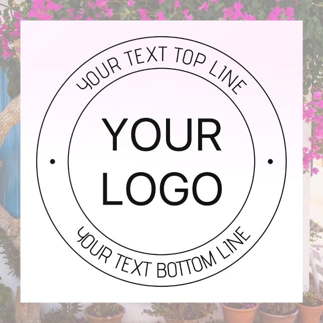 Easy Logo Replacement & Editable Text Pink Ombre Window Cling (Creator Uploaded)