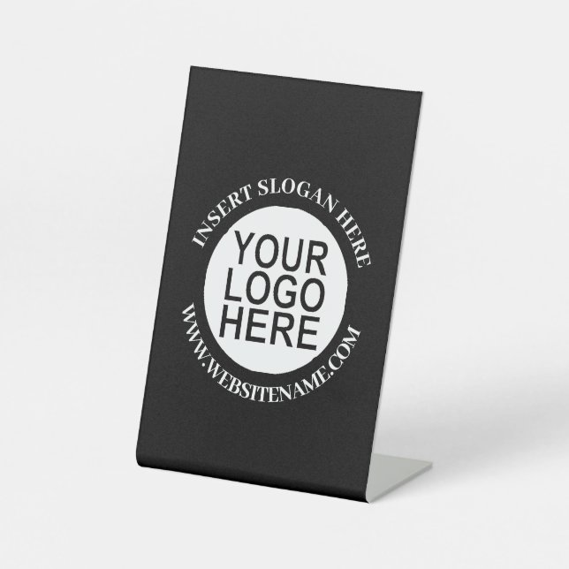 Easy Logo Replacement & Modern Professional Pedest Pedestal Sign (Front)