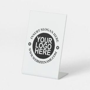 Easy Logo Replacement & Modern Professional Pedestal Sign