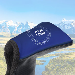 Easy Logo Replacement & Text Dark Blue Gradient Golf Head Cover