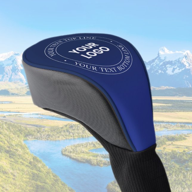 Easy Logo Replacement & Text | Dark Blue Gradient Golf Head Cover (Creator Uploaded)