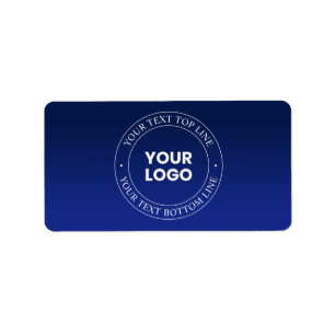 Easy Logo Replacement & Text   Dark Blue Gradient Label