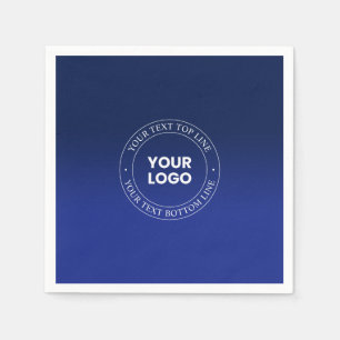 Easy Logo Replacement & Text Dark Blue Gradient Napkin