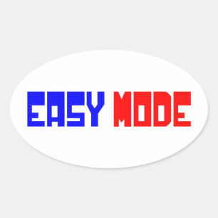 EASY MODE OVAL STICKER