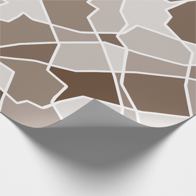 Easy Monochrome Geometric Contrast Random Shapes Wrapping Paper (Corner)