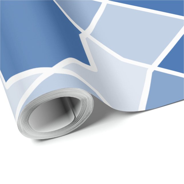 Easy Monochrome Geometric Contrast Random Shapes Wrapping Paper (Roll Corner)