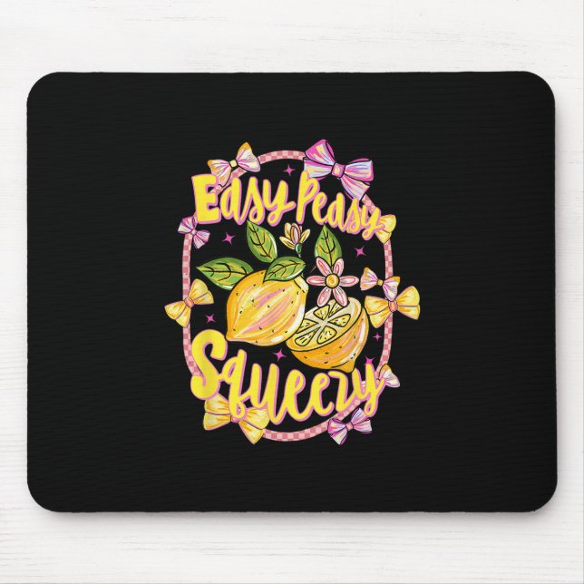 Easy Peasy Lemon Squeezy Coquette Bow Hello Summer Mouse Mat (Front)
