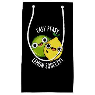 Easy Peasy Lemon Squeezy Fruit Puns Dark BG Small Gift Bag
