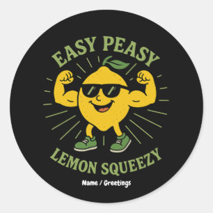 Easy Peasy Lemon Squeezy Gift – Funny Hello Summer Classic Round Sticker
