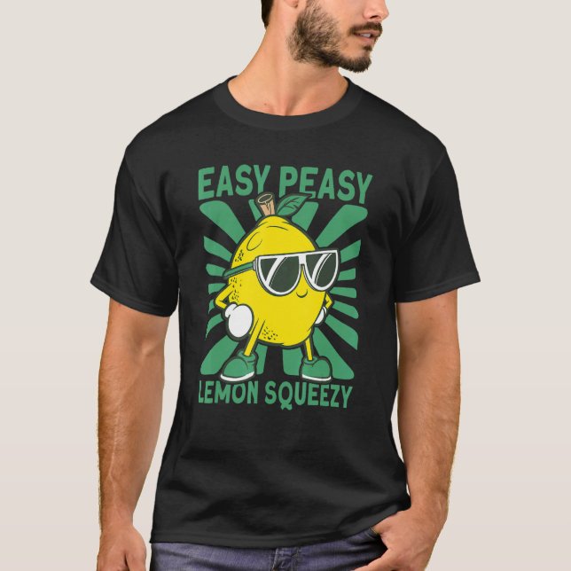 Easy Peasy Lemon Squeezy Lemonade Stand Crew T-Shirt (Front)