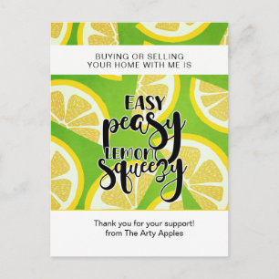 Easy Peasy Lemon Squeezy Real Estate Marketing Pos Postcard