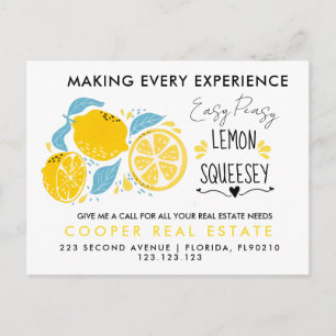 Easy Peasy Lemon Squeezy Realtor Postcard
