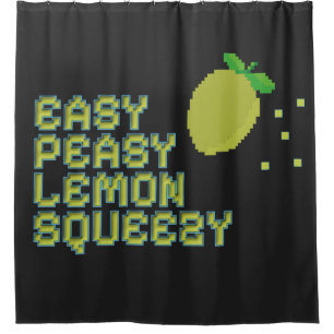 Easy Peasy Lemon Squeezy Shower Curtain - Black