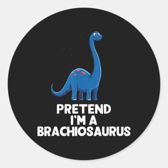 Easy Pretend A Brachiosaurus Costume Halloween Classic Round Sticker (Front)