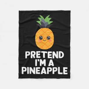 Easy Pretend A Pineapple Costume Halloween Funny Fleece Blanket