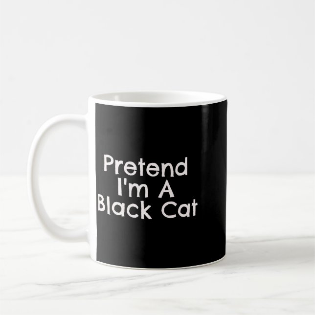 Easy Pretend Black Cat Quick Halloween Costume Coffee Mug (Left)
