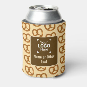 Easy Pretzels Pattern plus your brand logo / text Can Cooler