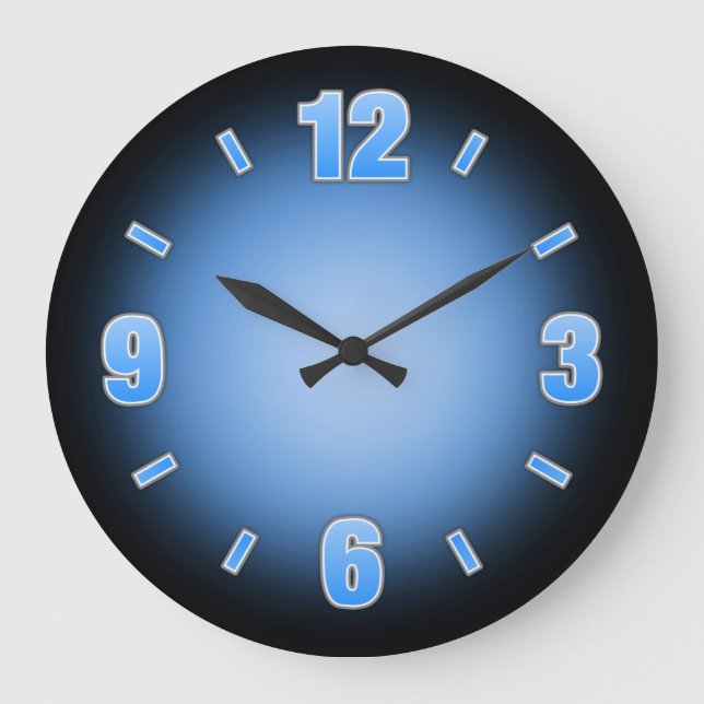 Easy Read Big Blue Number Fade Wall Clock (Front)