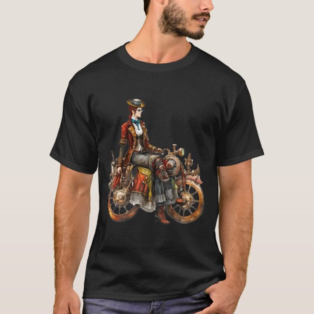 Easy Rider Woman Classic Motorcycle  T-Shirt (Front)