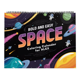Easy Space Coloring Calendar