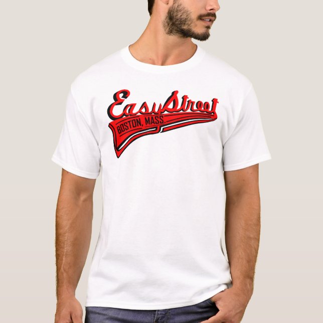 Easy Street Boston, Mass. Typography T-Shirt (Front)