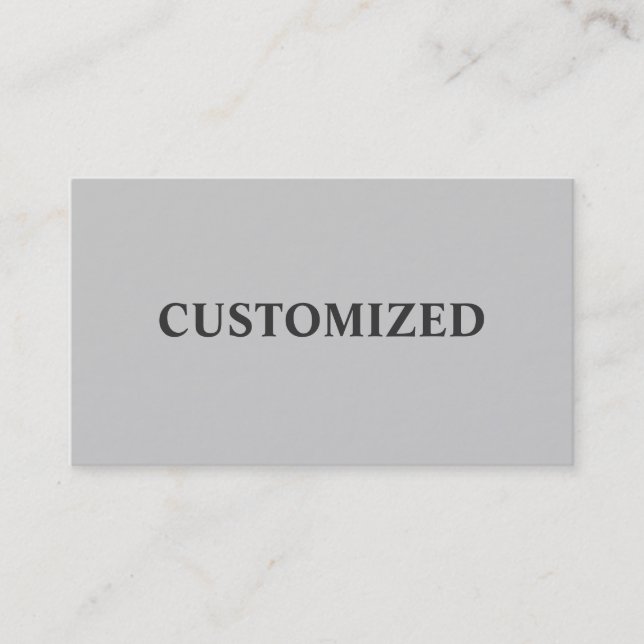 Easy template classic design two sided simple grey business card (Front)