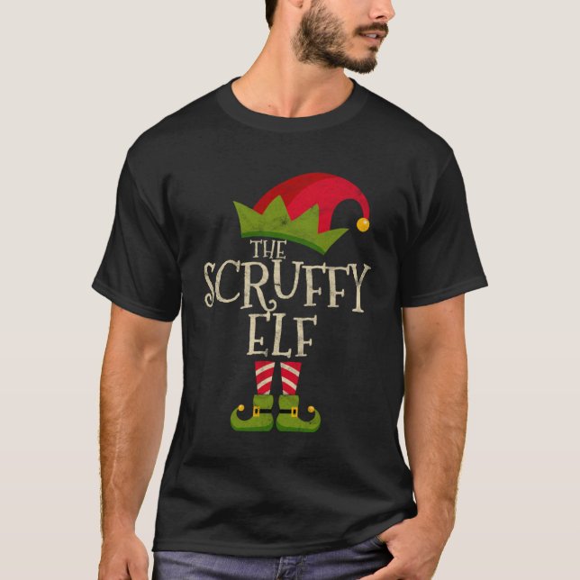 Easy The Scruffy Elf Costume Family Group Christma T-Shirt (Front)