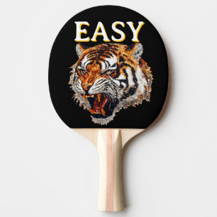 Easy Tiger Portrait Faux Sequin look Trendy Ping Pong Paddle