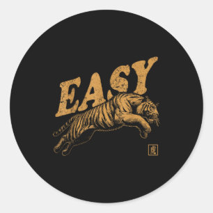 Easy Tiger Retro Distressed Vintage Classic Round Sticker