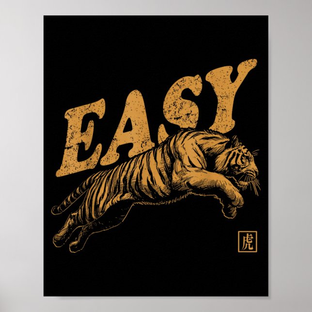 Easy Tiger Retro Distressed Vintage  Poster (Front)
