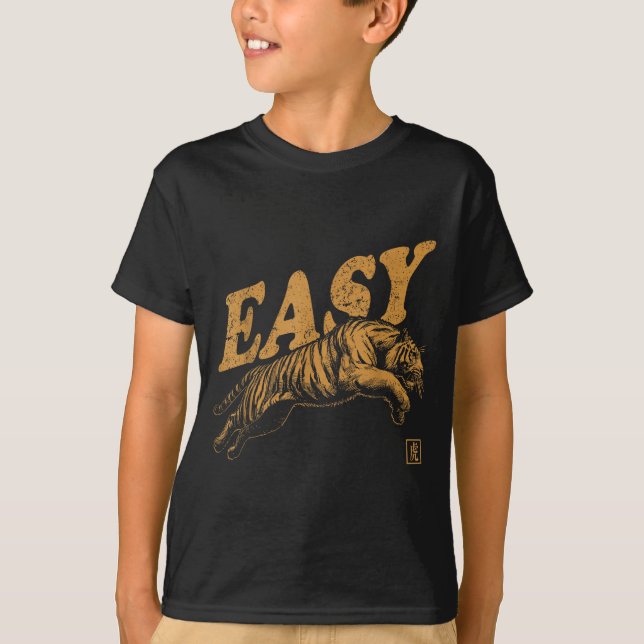 Easy Tiger Retro Distressed Vintage  T-Shirt (Front)