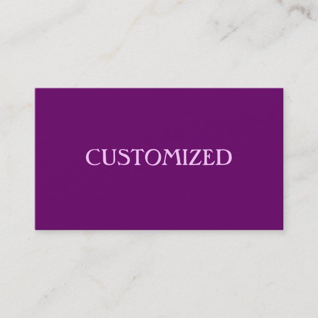 Easy to design customised two sided classic purple business card (Front)