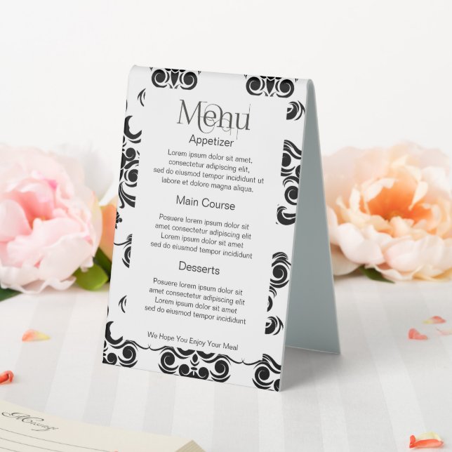 Easy to Design Your Own Custom Personalised Menu (In SItu (Wedding))
