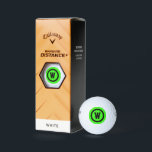 Easy To Find Bright Green Letter Initial Golf Balls<br><div class="desc">Easy to find on the bright green and black with your monogram letter initial. Simple and modern.</div>
