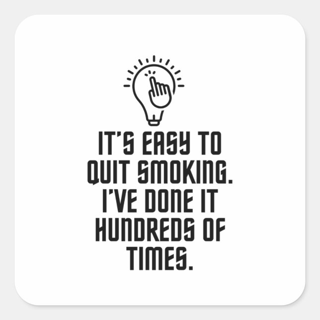 Easy to quit smoking square sticker (Front)