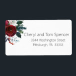 Easy To Read Christmas Floral Return Address Label<br><div class="desc">Label your mail with this easy to read monogram return address label. This design features a Christmas flowers and custom typography on a crisp,  white background. Add your information to complete the look.</div>