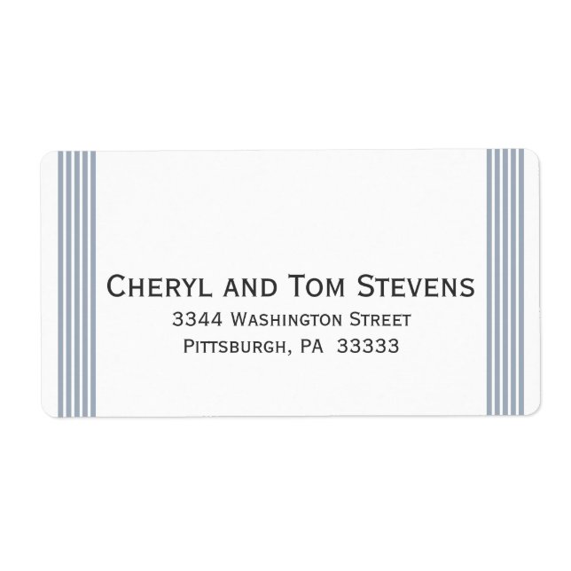 Easy To Read Striped Return Address Label (Front)