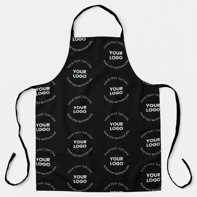 Easy to Replace Logo & Editable Text Pattern Apron (Front)