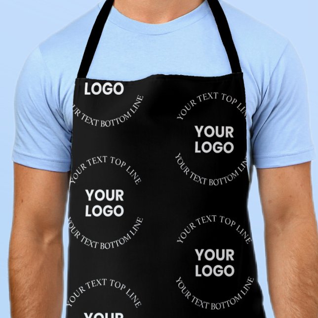 Easy to Replace Logo & Editable Text Pattern Apron (Creator Uploaded)